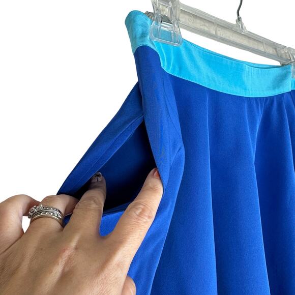 Madison Marcus Blue Silk Skater Mini Skirt XS NWT - Picture 3 of 11